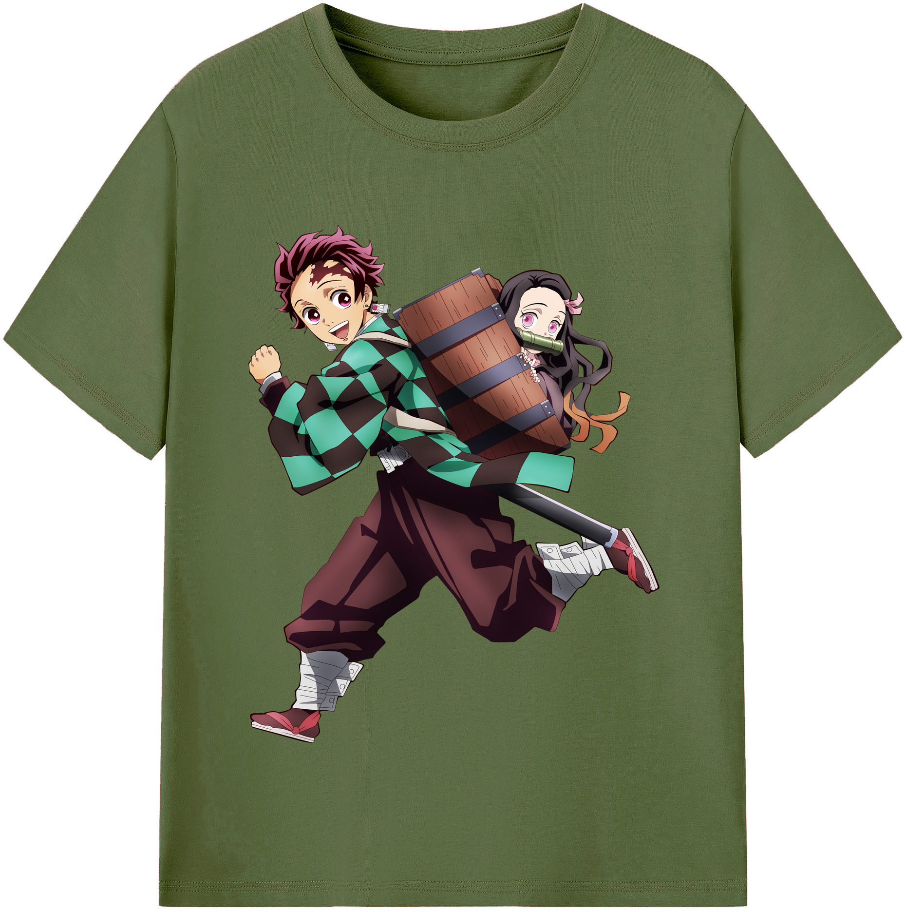 （画像用） 鬼滅の刃 竈門 炭治郎／かまど たんじろう Kamado Tanjirou 綿100％半袖Tシャツ（フロントプリント）